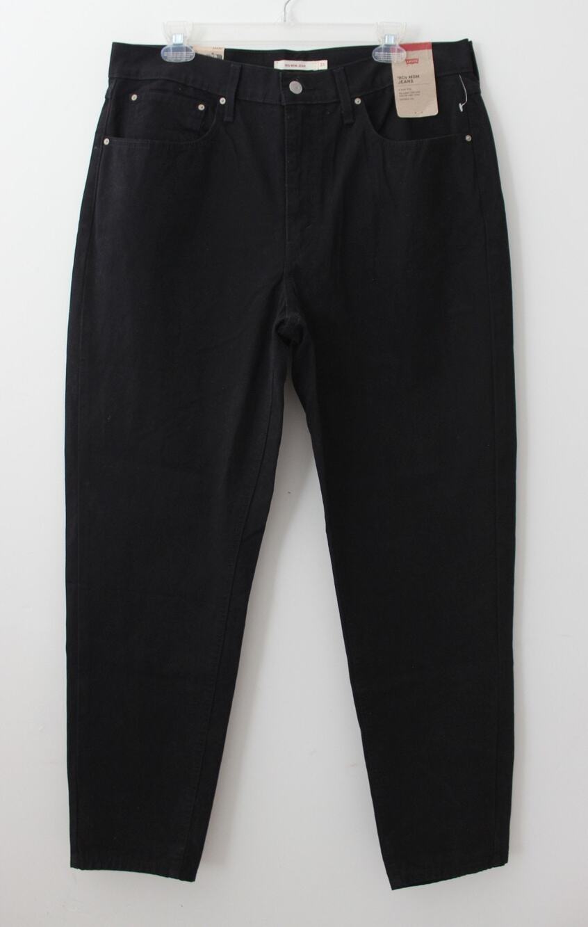 Levi's Womens 80s Mom Jeans High Rise Relaxed Tapered Denim Black 33x30 NWT